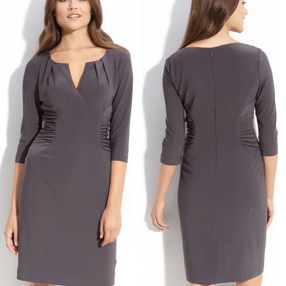 Adrianna Papell Dresses & Skirts - Adriana Papell 8 Ruched Matte Jersey Sheath Dress